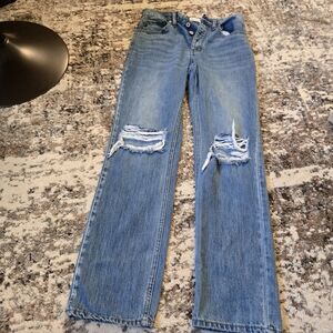 Kancan Keke High Rise Straight Leg Jeans Women's Size 1/24 Distressed